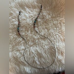 Silver turquoise and coral chain that attaches to hold 👓 glasses around neck